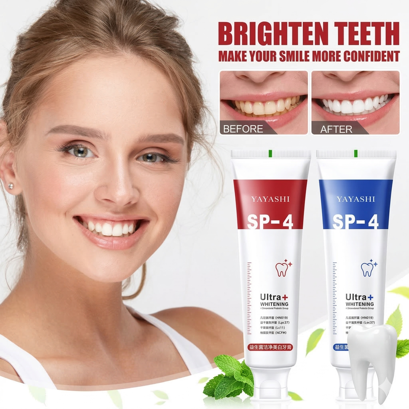 SP4 Oral Care Probiotic Whitening Toothpaste 120gv