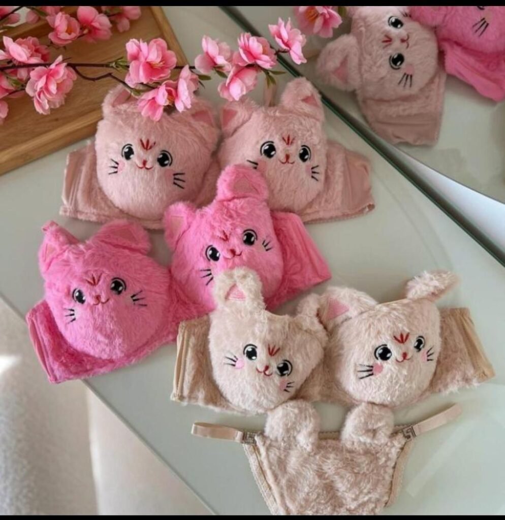 Cat Plush Bra & Panty Set